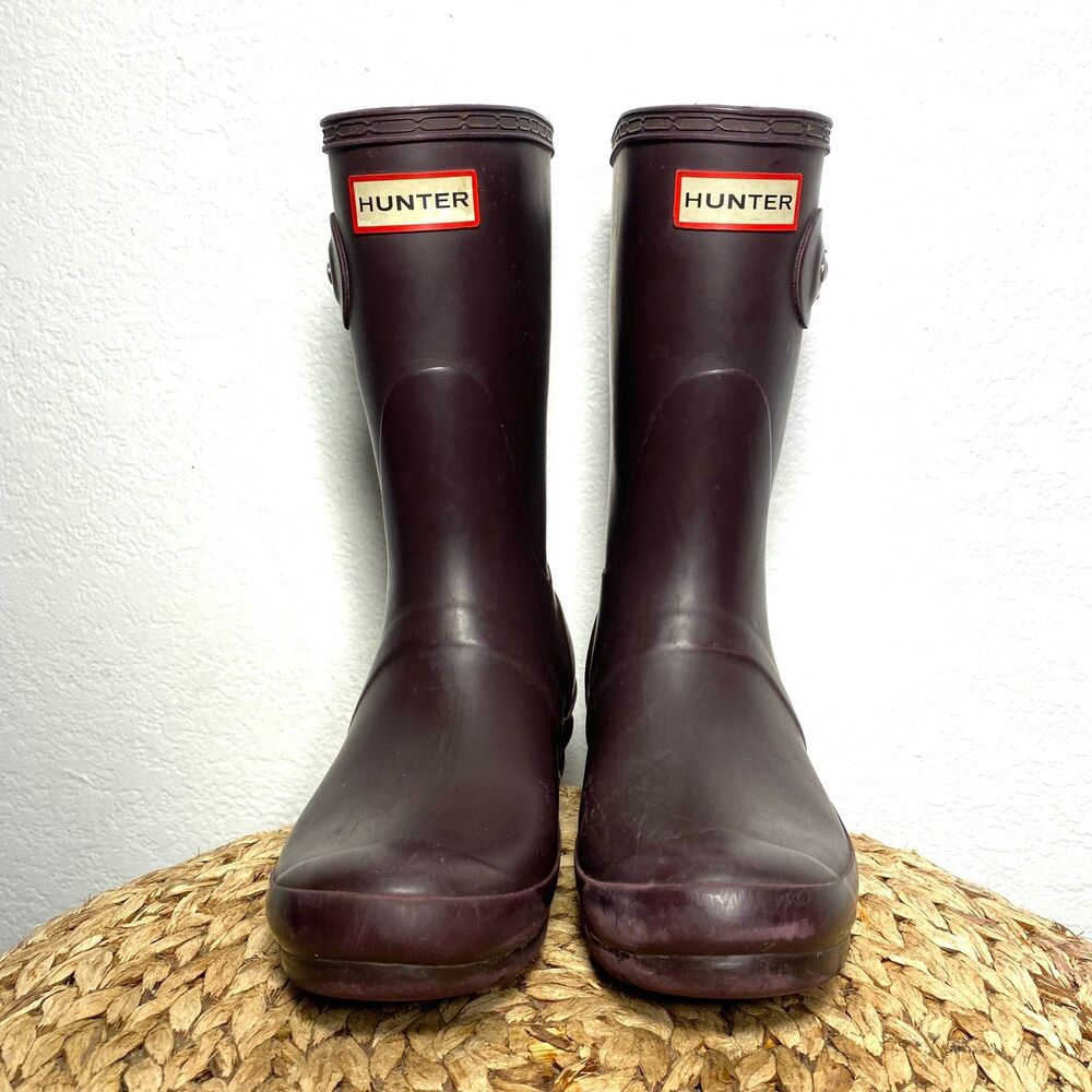 Hunter short purple rubber rain Boots